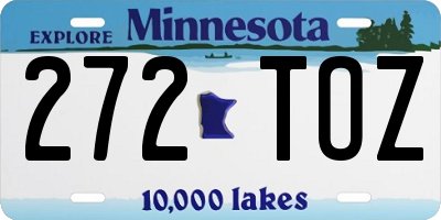 MN license plate 272TOZ