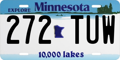 MN license plate 272TUW