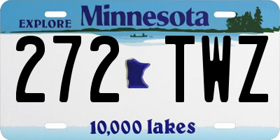 MN license plate 272TWZ