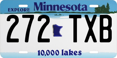 MN license plate 272TXB