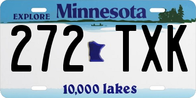 MN license plate 272TXK