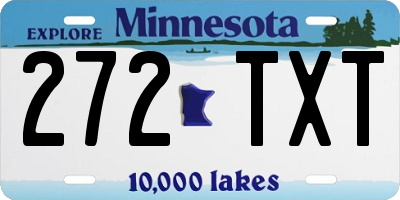 MN license plate 272TXT