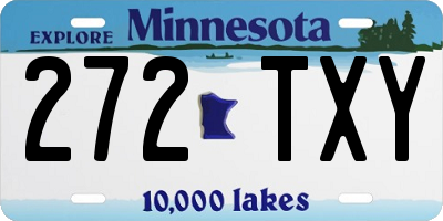 MN license plate 272TXY