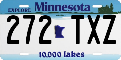 MN license plate 272TXZ