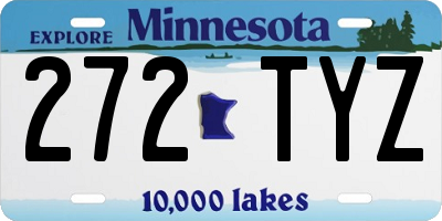 MN license plate 272TYZ