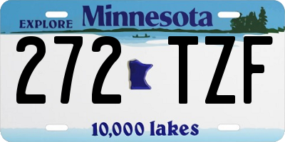 MN license plate 272TZF