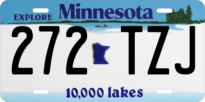 MN license plate 272TZJ