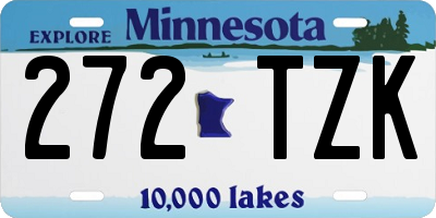 MN license plate 272TZK