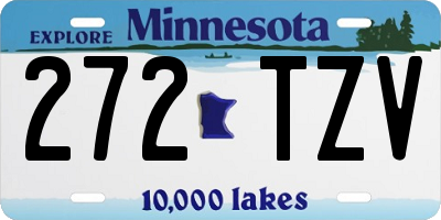 MN license plate 272TZV