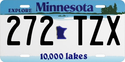 MN license plate 272TZX