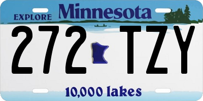 MN license plate 272TZY