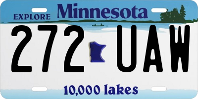 MN license plate 272UAW