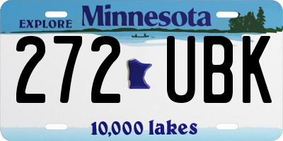 MN license plate 272UBK