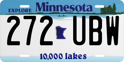 MN license plate 272UBW