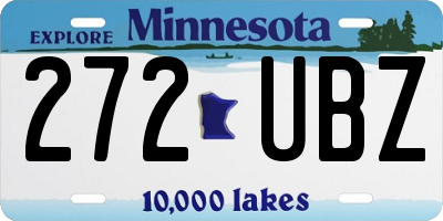 MN license plate 272UBZ