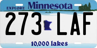 MN license plate 273LAF