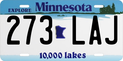 MN license plate 273LAJ