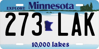 MN license plate 273LAK