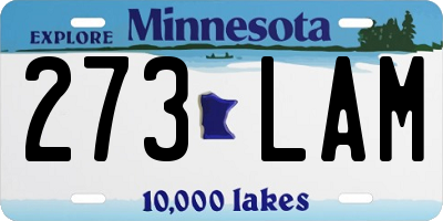 MN license plate 273LAM