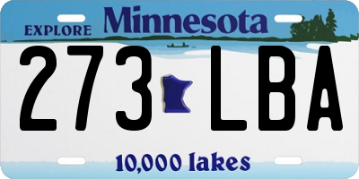 MN license plate 273LBA