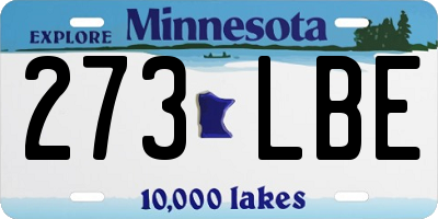 MN license plate 273LBE