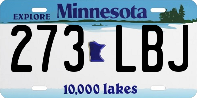 MN license plate 273LBJ