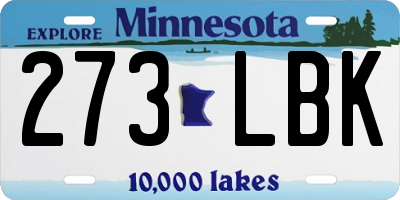 MN license plate 273LBK