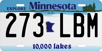 MN license plate 273LBM