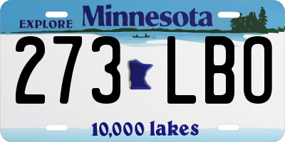 MN license plate 273LBO
