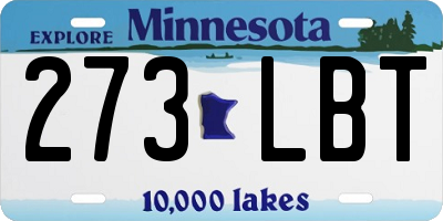 MN license plate 273LBT