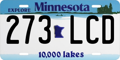 MN license plate 273LCD