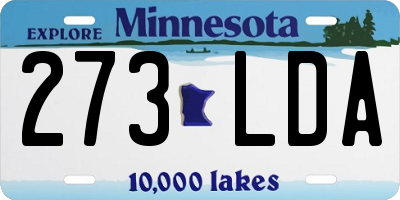 MN license plate 273LDA