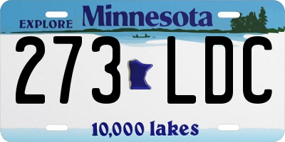MN license plate 273LDC