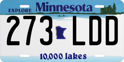 MN license plate 273LDD