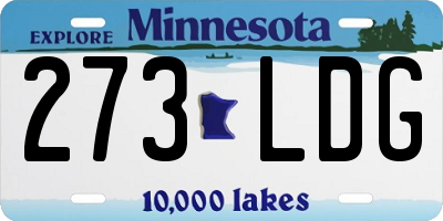 MN license plate 273LDG