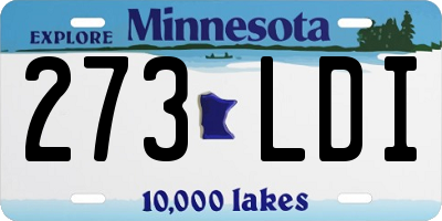 MN license plate 273LDI