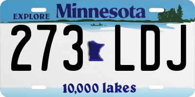 MN license plate 273LDJ