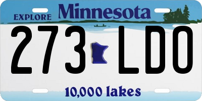 MN license plate 273LDO