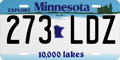 MN license plate 273LDZ