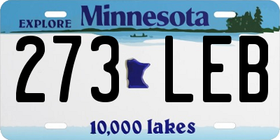 MN license plate 273LEB