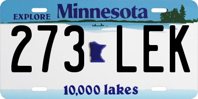 MN license plate 273LEK