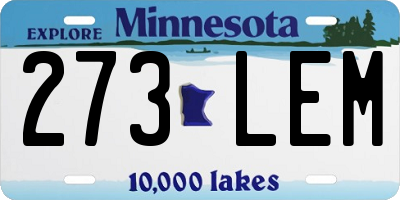 MN license plate 273LEM