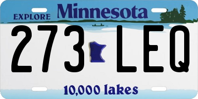 MN license plate 273LEQ