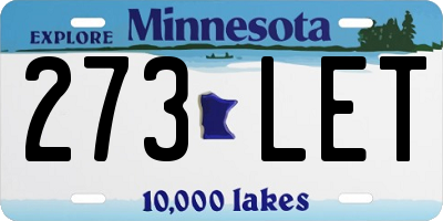 MN license plate 273LET