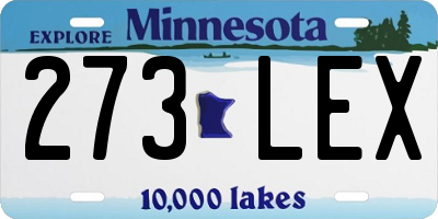 MN license plate 273LEX