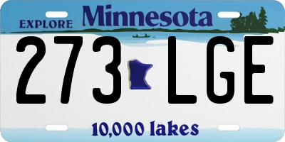 MN license plate 273LGE
