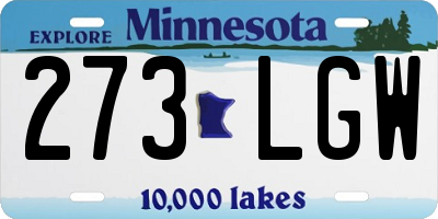 MN license plate 273LGW