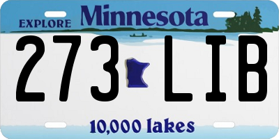 MN license plate 273LIB