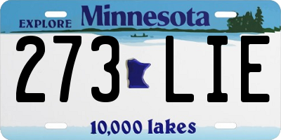 MN license plate 273LIE