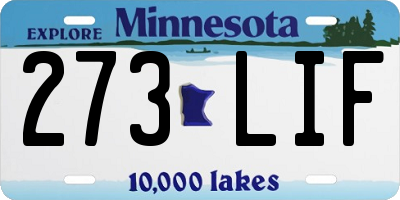 MN license plate 273LIF